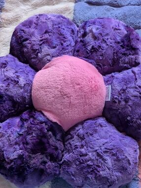 Plush Flower Bath Pillow - Pink Center with Purple Petals